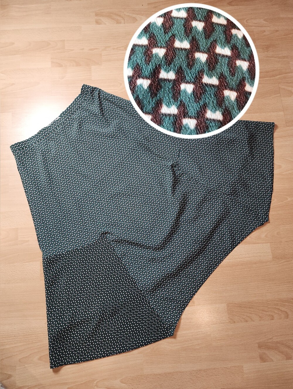 Mignon Doo Green Brown‎ White Midi Skirt Size Large Flowy Drapey Anthropologie
